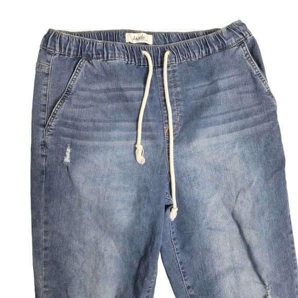 Angels Forever Young Womens Size‎ 14 Blue Distressed Skinny Slim Stretch Jeans - Picture 2 of 6